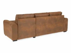 Best Sofá de Esquina Convertible Reversible Hamilton de Tela Vintage Marrón - 4 Plazas con Almacenamiento Sofá Vintage