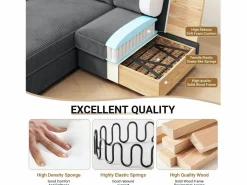 Online Sofá de esquina de 2 salas - ángulo reversible derecho / izquierda - 180x140x86cm - en tela de terciopelo acanalado - carga máxima de 300 kg - Sofá - 2 Plazas|Sofá De Tela