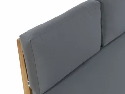 MYLIA Sofá de jardín 2 plazas de teca - Natural claro y gris - SUMINI de