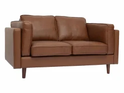 Outlet Sofá de piel de búfalo 2 plazas vintage marrón BRADLEY Sofá Vintage