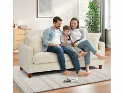 Sofá de terciopelo acanalado de 2 a 2 años, sofá derecha acolchado moderno grande con asientos extra profundos de 56 cm - 2 cojines - 178x76x89cm - Sofá Escandinavo|Sofá De Terciopelo