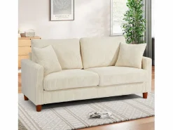 Sofá de terciopelo acanalado de 2 a 2 años, sofá derecha acolchado moderno grande con asientos extra profundos de 56 cm - 2 cojines - 178x76x89cm - Sofá Escandinavo|Sofá De Terciopelo