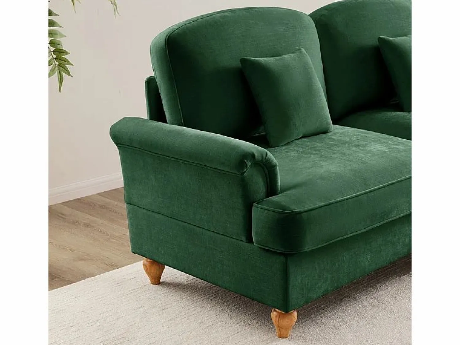 Sale Sofá Esquina Modular 4 Plazas en U - Chenille - Funda Extraíble y 2 Pufs - 350x140x93cm - Sofás Club
