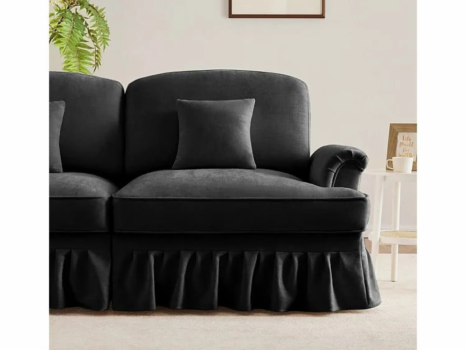 Sofá Esquina Modular 4 Plazas en L - Chenille - Funda Extraíble y Puf - 350x140x93cm - Sofás Club