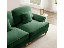 Hot Sofá Esquina Modular 3 Plazas Chenille - Funda Extraíble y Puf Móvil - 272x140x93cm - Sofá Modular|Sofás Club
