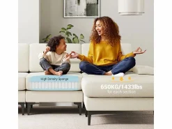 Clearance Sofá Esquinero 3 Plazas en Chenilla - con Puff - Carga Máx. 650kg - 244x146x83cm - Todos Los Sofás|Sofá De Terciopelo