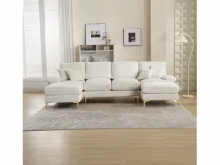 Sofá esquinero - Sofá de 4 plazas con asientos y cojines - para salón y dormitorio