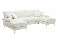 Sofá esquinero - Sofá de 4 plazas con asientos y cojines - para salón y dormitorio