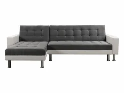 Outlet Habitat et jardin Sofá esquinero convertible y reversible "Theo" - 4 plazas - Blanco y gris Gris / Blanco