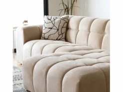Outlet Sofá esquinero de 3 plazas en terciopelo con chaise longue derecha - Cómodo y diseño Todos Los Sofás