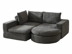 Online Sofá esquinero de 3 plazas con chaise longue y 3 cojines - Tejido chenilla Todos Los Sofás|Sofá - 3 Plazas