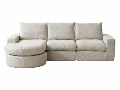 Hauss Spole Sofá esquinero de 3 plazas con chaise longue y 3 cojines - Tejido chenilla