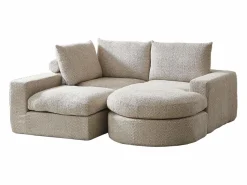 Hauss Spole Sofá esquinero de 3 plazas con chaise longue y 3 cojines - Tejido chenilla
