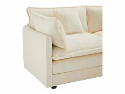 Hot ModernLuxe Sofá esquinero de chenilla de 3 plazas con reposapiés modular - Beige