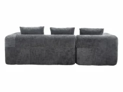 Online Sofá esquinero - Sofá recto con bolsillos de almacenamiento y 3 cojines - con chaise longue y reposabrazos Gris