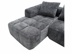 Online Sofá esquinero - Sofá recto con bolsillos de almacenamiento y 3 cojines - con chaise longue y reposabrazos Gris