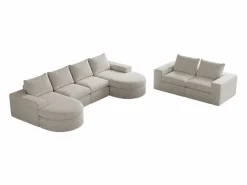 Hauss Spole Sofá esquinero modular de 6 plazas con chaise longue - Tejido chenilla - No requiere montaje