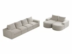 Hauss Spole Sofá esquinero modular de 6 plazas con chaise longue - Tejido chenilla - No requiere montaje