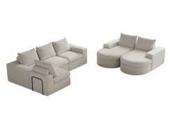 Hauss Spole Sofá esquinero modular de 6 plazas con chaise longue - Tejido chenilla - No requiere montaje