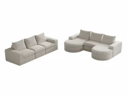Hauss Spole Sofá esquinero modular de 6 plazas con chaise longue - Tejido chenilla - No requiere montaje