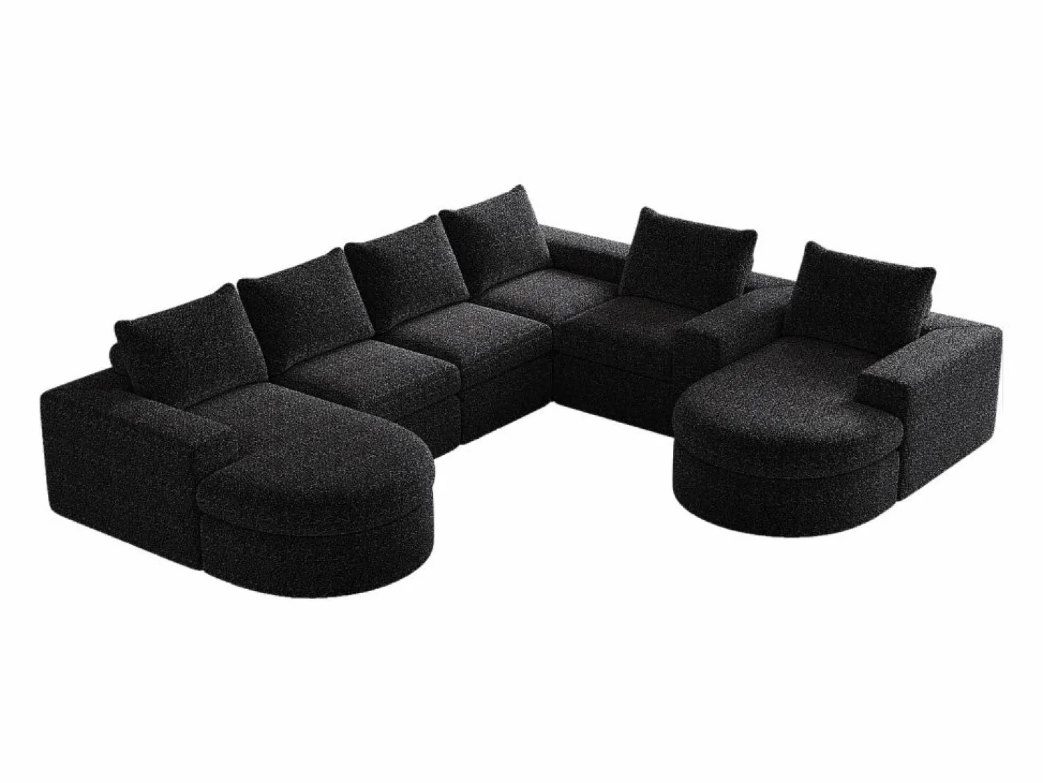 Clearance Sofá esquinero modular de 6 plazas con chaise longue - Tejido chenilla - No requiere montaje Sofá Modular