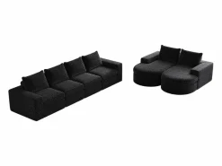 Clearance Sofá esquinero modular de 6 plazas con chaise longue - Tejido chenilla - No requiere montaje Sofá Modular
