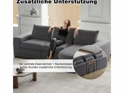 DripeX Sofá Esquinero Modular Reversible 6 Plazas, con 6 Cojines y Almohadas Cervicales, Tejido Chenilla, Salón DIY,