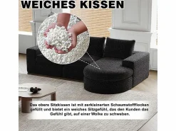 DripeX Sofá Esquinero Modular Reversible 6 Plazas, con 6 Cojines y Almohadas Cervicales, Tejido Chenilla, Salón DIY,