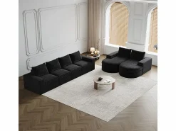 DripeX Sofá Esquinero Modular Reversible 6 Plazas, con 6 Cojines y Almohadas Cervicales, Tejido Chenilla, Salón DIY,