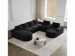 DripeX Sofá Esquinero Modular Reversible 6 Plazas, con 6 Cojines y Almohadas Cervicales, Tejido Chenilla, Salón DIY,