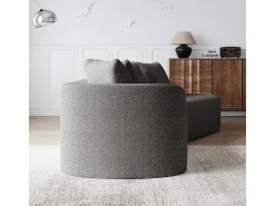 DripeX Sofá Esquinero Recto Moderno Súper Grande 4 Plazas, con 4 Cojines, Chaise Longue Curva, Tejido Chenilla, Gris claro