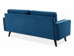 Sweeek Sofá estilo escandinavo de terciopelo con patas de madera, 3 plazas