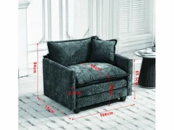 Outlet Sofá individual Cloud en tejido chenilla - Para salón, dormitorio y apartamento Sillón