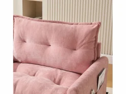 New Sofá individual giratorio de chenilla con reposabrazos y cojines, ideal para salón y dormitorio Sofá Relax