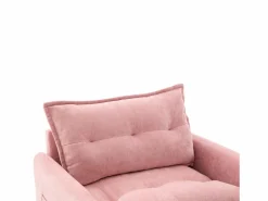 New Sofá individual giratorio de chenilla con reposabrazos y cojines, ideal para salón y dormitorio Sofá Relax
