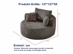 OKWISH Sofá individual, Sofá tapizado con reposabrazos y respaldo - Chenilla - para salón y dormitorio
