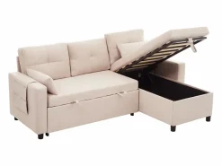 Sale Sofá moderno en L - Sofá cama modular - Función de cama - Con almacenamiento - Con portavasos - Sofá Modular