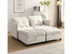 DripeX Sofá Modular 4 Plazas en Chenilla - con 8 Cojines y 4 Almacenamientos - Carga Máx. 500kg - 274x76x87cm -