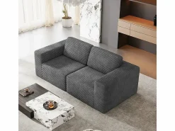 Clearance Sofá Modular 2 plazas en Pana, con 2 cojines, 202x101x82cm, Todos Los Sofás|Sofá Modular