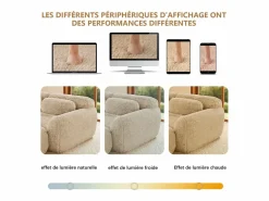 DripeX Sofá Modular 3 plazas en tela peluche, con 3 cojines, sin estructura, 291x104x73cm,