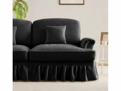 Sofá Modular 3 plazas Estilo Mid Century Falda removible Versátil Chenilla
