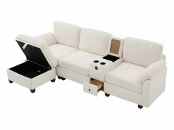Best Sofá modular Amplio para familia estructura resistente asientos profundos pana Sofá Modular