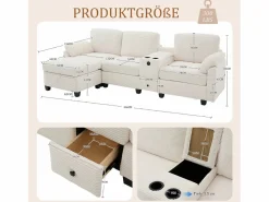 Best Sofá modular Amplio para familia estructura resistente asientos profundos pana Sofá Modular