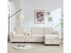 Best Sofá modular Amplio para familia estructura resistente asientos profundos pana Sofá Modular
