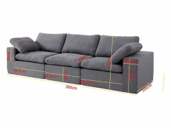 Sofá modular Cloud con espuma certificada, asiento tapizado, color