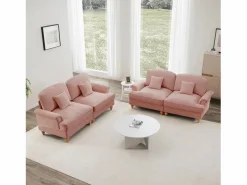 Outlet Sofá modular componible respaldo segmentado patas huso asiento cómodo chenille Sofá Modular