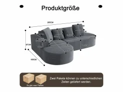 KOMHTOM Sofá modular con chaise longue en L, asiento profundo, relleno de espuma comprimida, color .