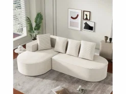 Clearance Sofá modular con chaise longue en L, asiento profundo, relleno de espuma comprimida, Todos Los Sofás|Sofá Modular