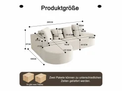 Clearance Sofá modular con chaise longue en L, asiento profundo, relleno de espuma comprimida, Todos Los Sofás|Sofá Modular