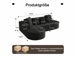 Discount Sofá modular con chaise longue en L, asiento profundo, relleno de espuma comprimida, Sofá Modular
